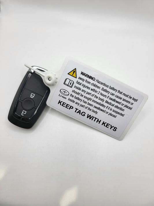 Button Battery Warning Tag for Keys