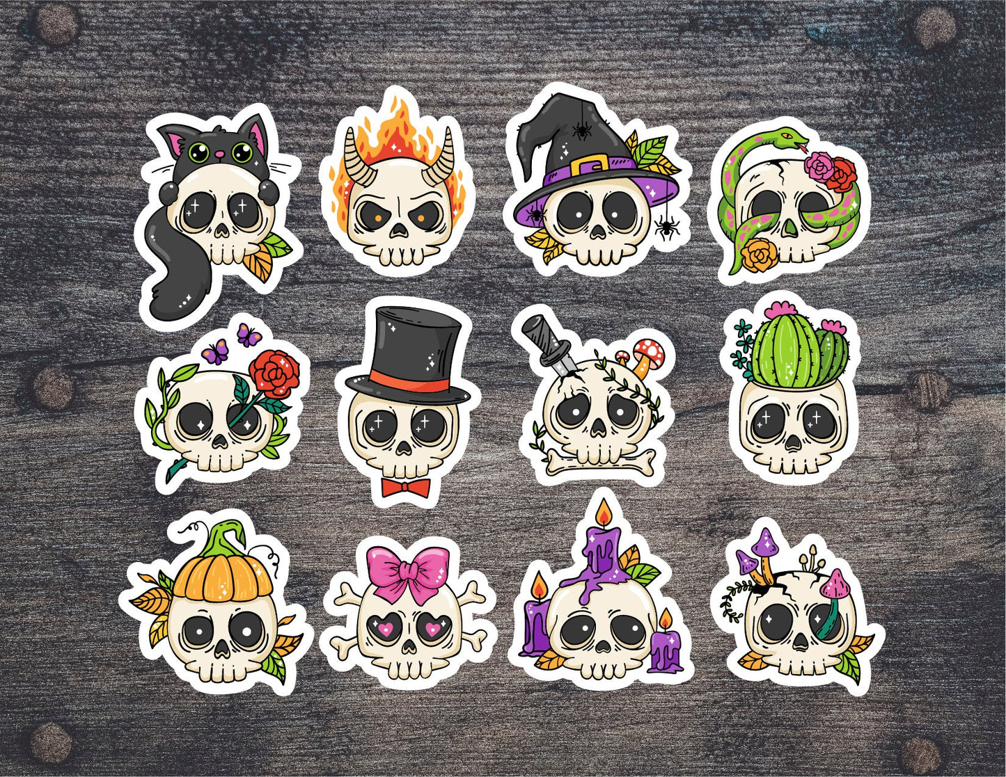 Creepy Skull Sticker Sheet