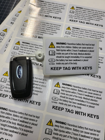 Button Battery Warning Tag for Keys