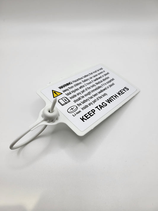 Button Battery Warning Tag for Keys