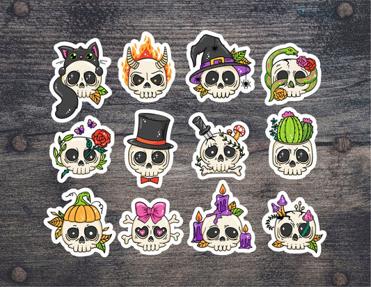 Creepy Skull Sticker Sheet