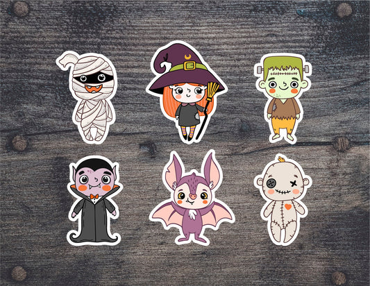 Cute Haloween Characters Sticker Sheet