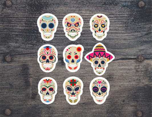 Dia De Los Muertos Skulls Sticker Sheet