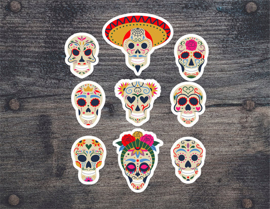 Dia De Los Muertos Skulls Pack 2 Sticker Sheet